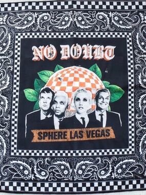 🧡 Las Vegas Sphere No Doubt Black Bandana Scarf Authentic from concert in Vegas